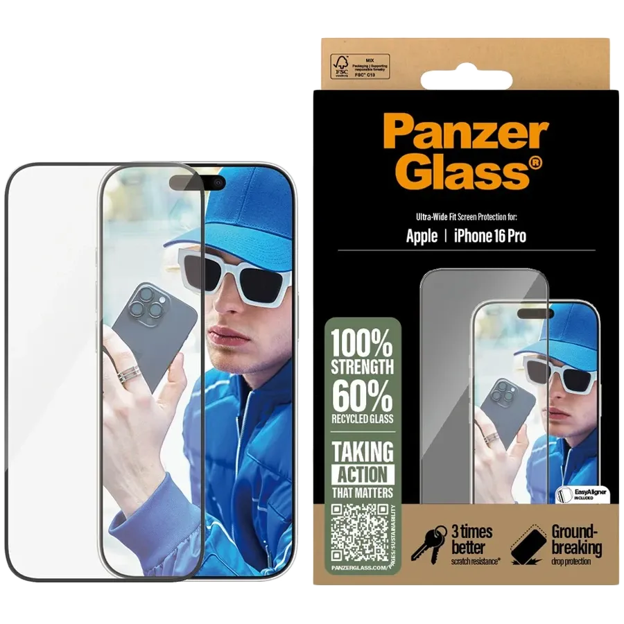 Safety Glass PANZERGLASS  for iPhone 16 Pro, Recycled glass — Изображение №1