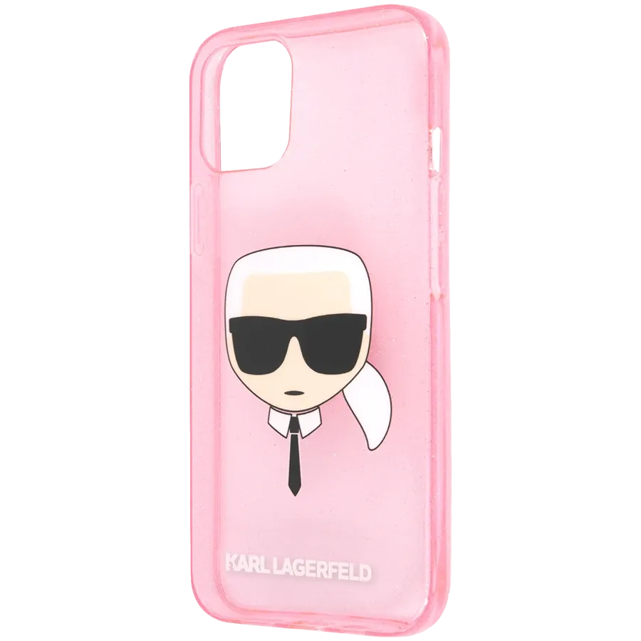 LAGERFELD Іс Glitters Karl's head Қызғылт for iPhone 13 — image №2