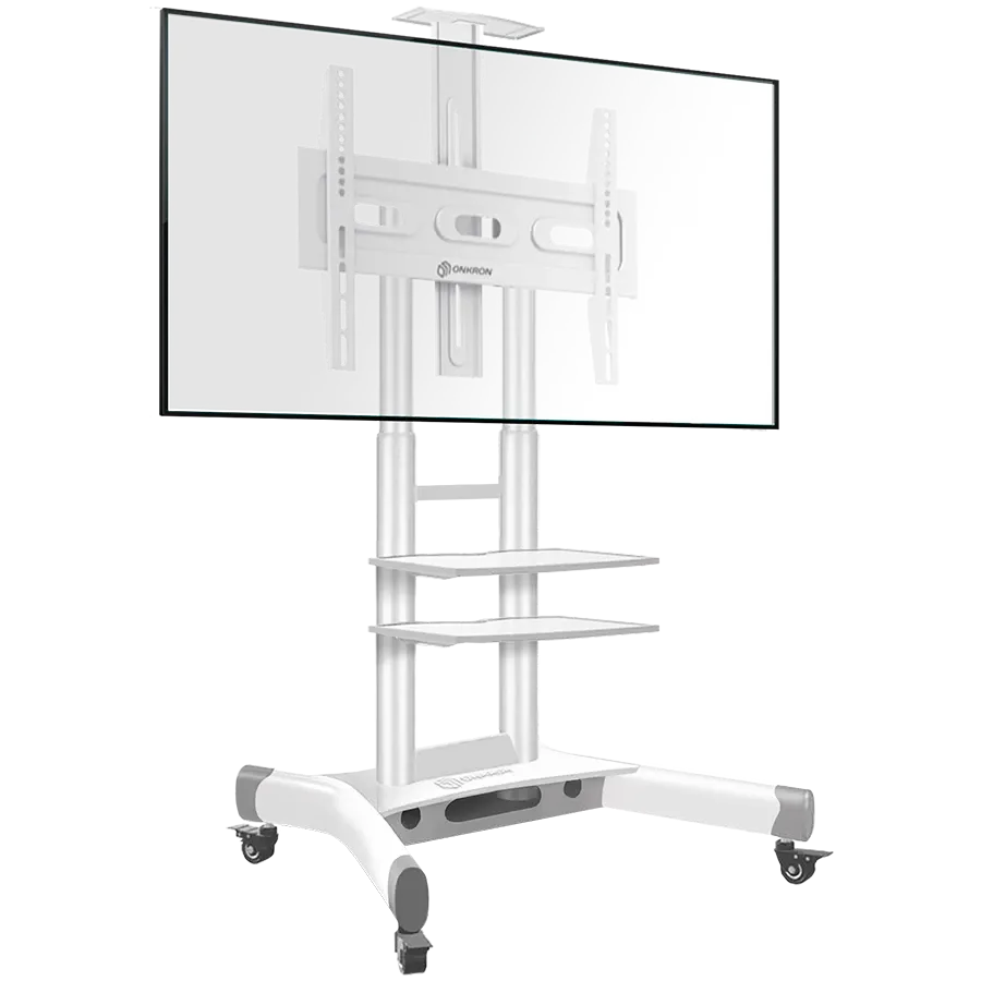 Κινητή βάση τηλεόρασης ONKRON Rolling Cart 3 Shelves  for 40"-70" TVs up to 60,5 kg, Λευκό VESA: 100x100 - 600x400 — Εικών №1
