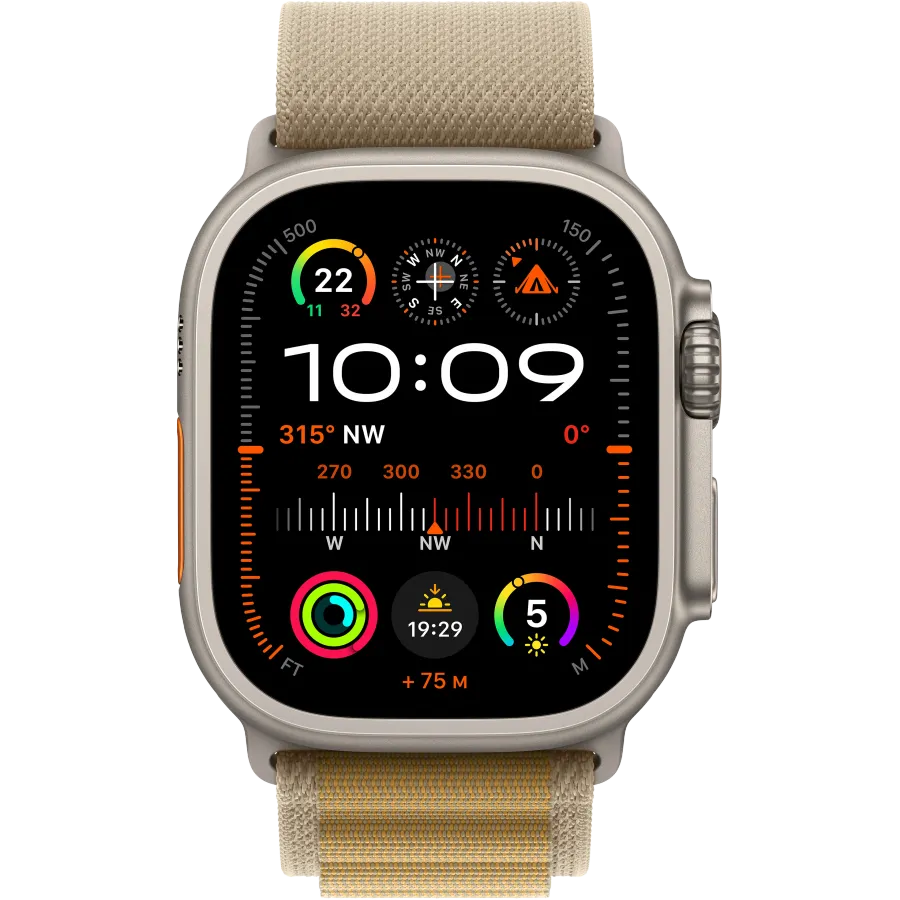 Apple Watch Ultra 2 2024, 49χιλ., Natural Titanium, Tan Alpine Loop, Medium — Εικών №2