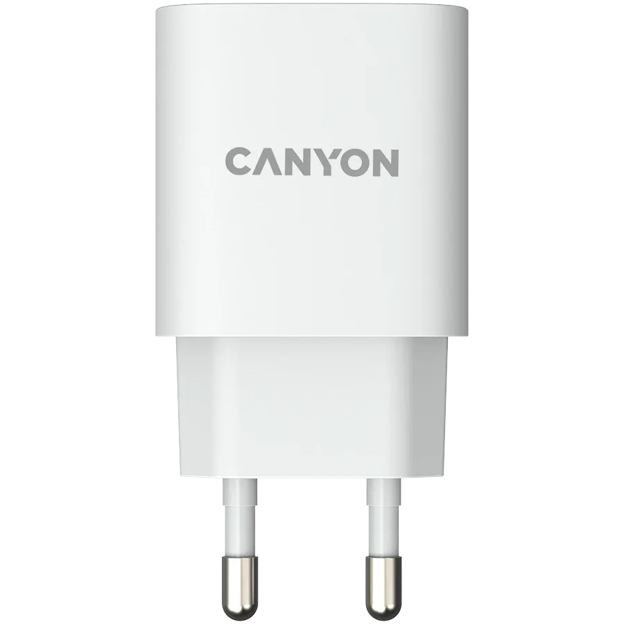 CANYON H-20-02 Адаптер питания 1*USB-C, 20 Вт, Белый — Изображение №1