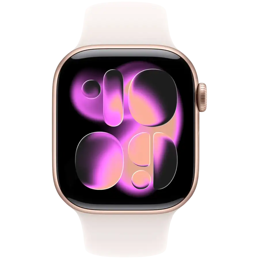 Apple Watch Series 11 GPS, 42мм, Rose Gold Aluminium, Светлый розовый спортивный ремешок, S/M — Изображение №2