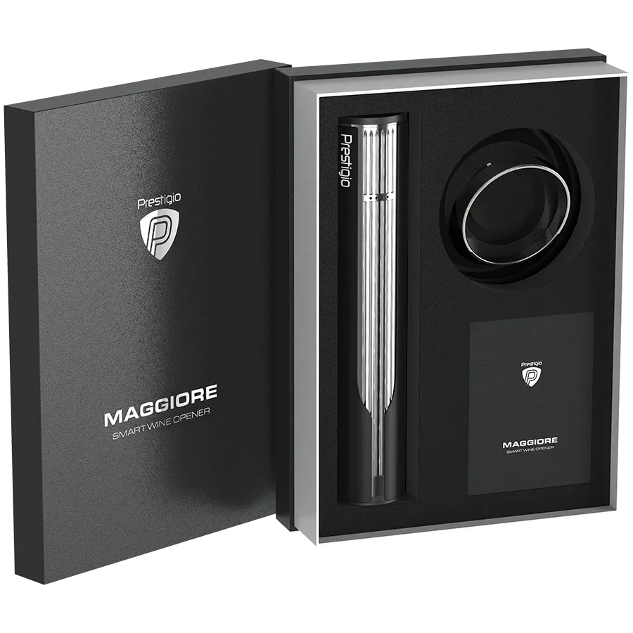 PRESTIGIO Maggiore Έξυπνο ανοιχτήρι κρασιού, Μαύρο / Ασημί — Εικών №11