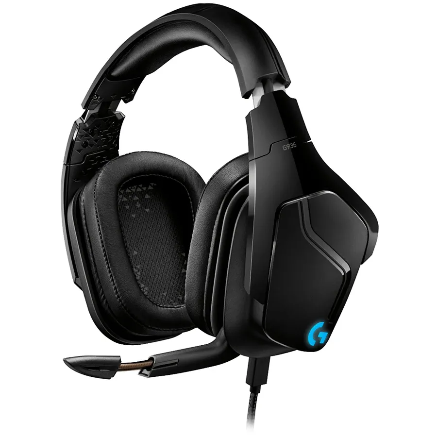 Беспроводная гарнитура LOGITECH G935 с микрофоном, черная — Изображение №1