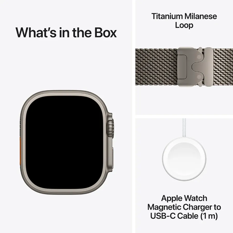 Apple Watch Ultra 4 GPS + Cellular, 49mm, Natural, Natural Titanium Milanese Loop, Large — Image №7