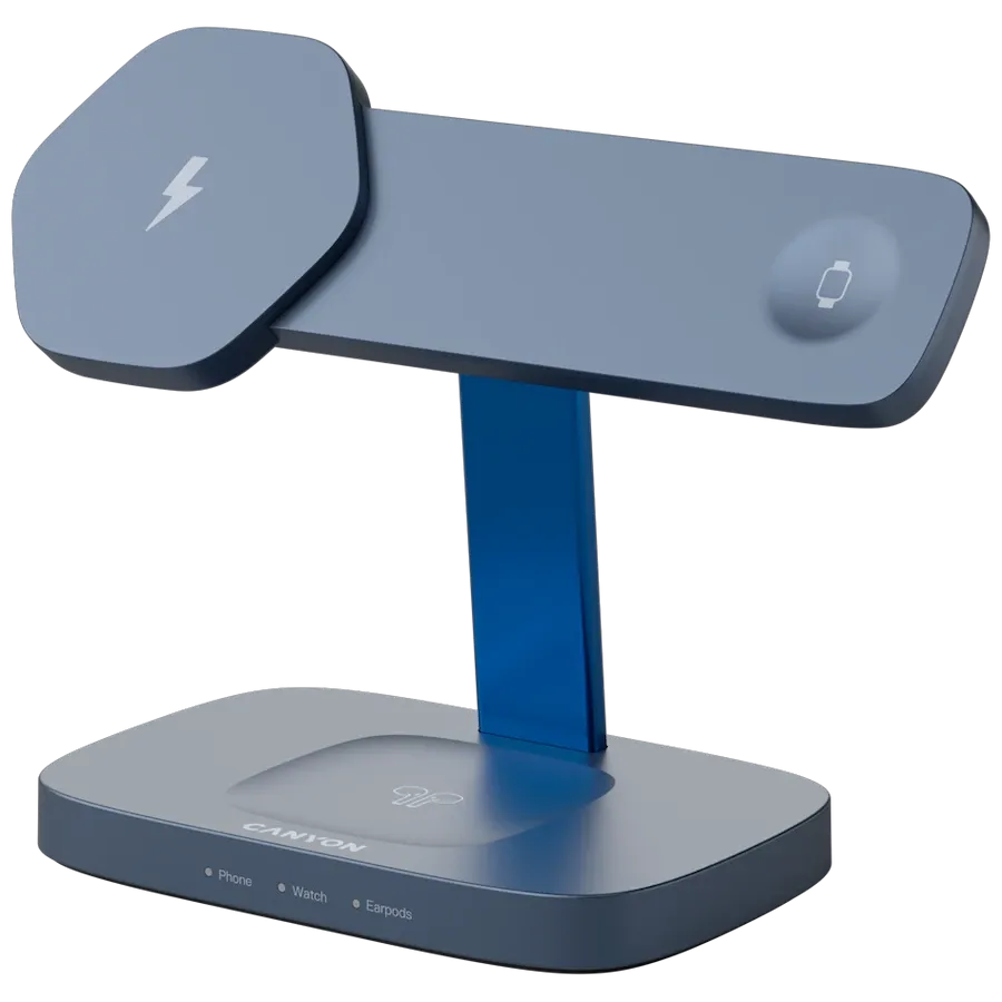 CANYON WCS-310 Ασύρματος φορτιστής, 15 βατ, Dark Grey/Blue — Εικών №2