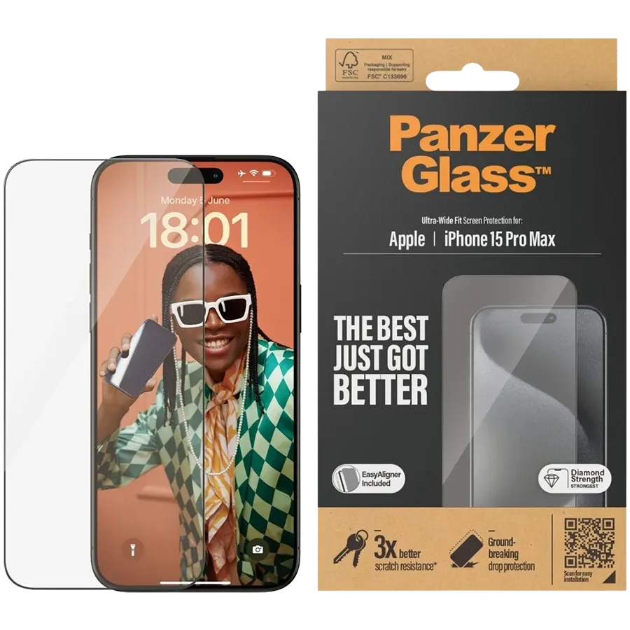 Защитное стекло PANZERGLASS  для iPhone 15 Pro Max — Изображение №1