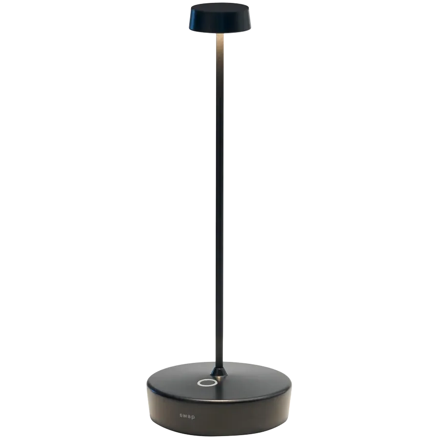 ZAFFERANO SWAP TABLE LAMP 100x290mm. MATT TITANIUM 2.0W LED 22/27/3000K- 5Vdc max 2A-IP65 — Изображение №1