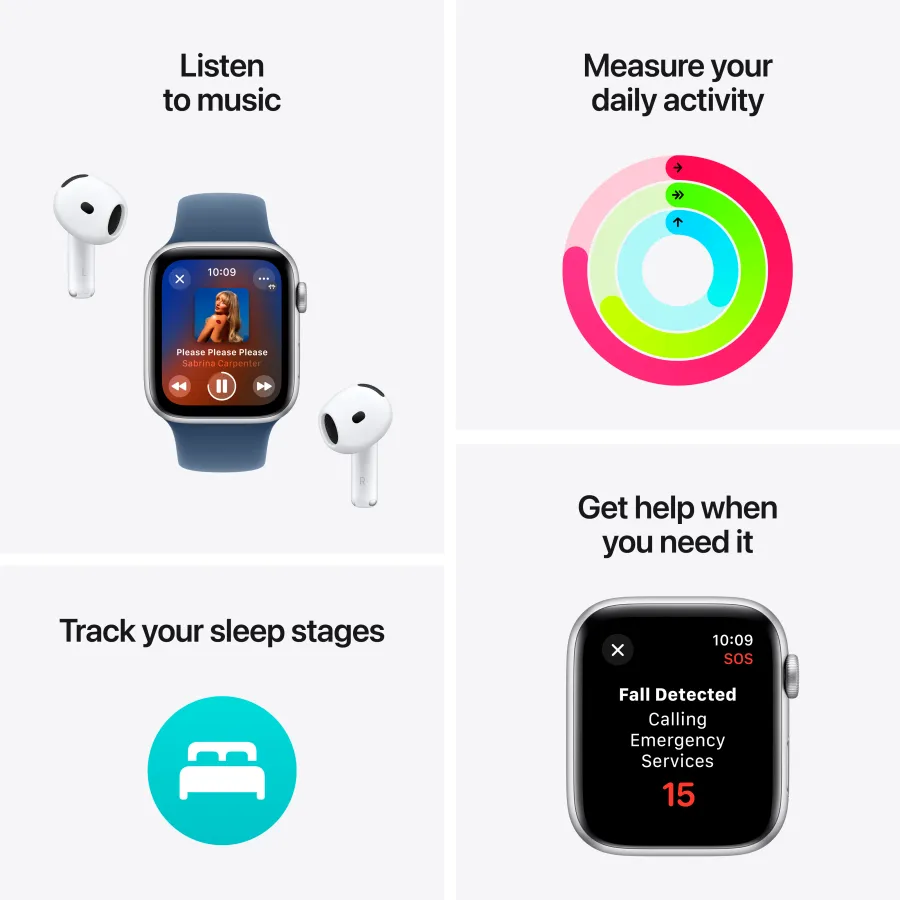 Apple Watch SE GPS Gen.2 (2024), 44mm, Midnight, Ink Sport Loop — Image №3