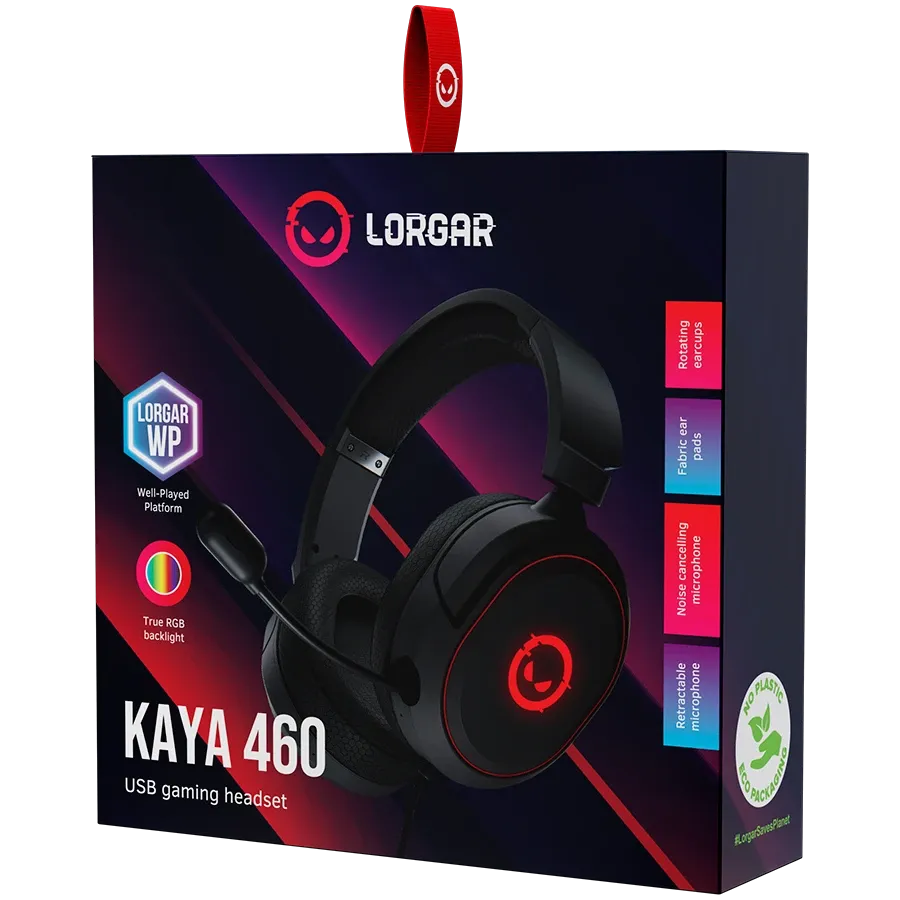 Gaming Headset LORGAR, Wired, with Microphone, Black — Image №6