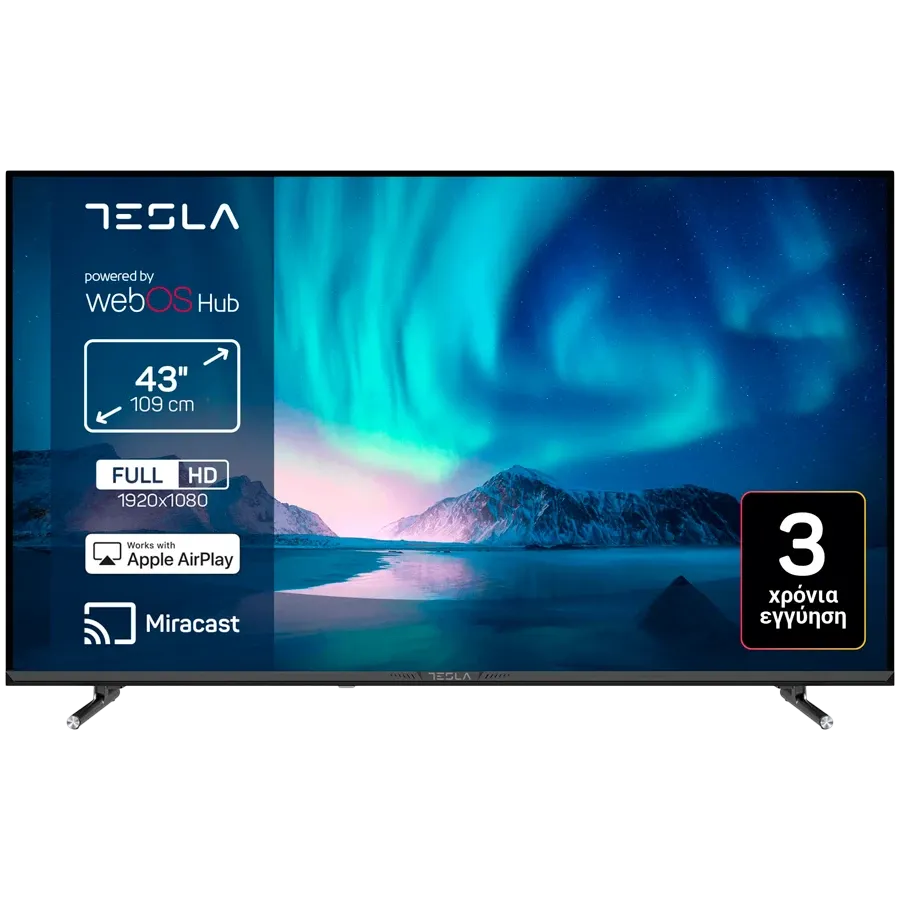TESLA Смарт ТВ, LCD, 43", Full HD, Чёрный — Изображение №1 TESLA Смарт ТВ, LCD, 43", Full HD, Чёрный — Изображение №1