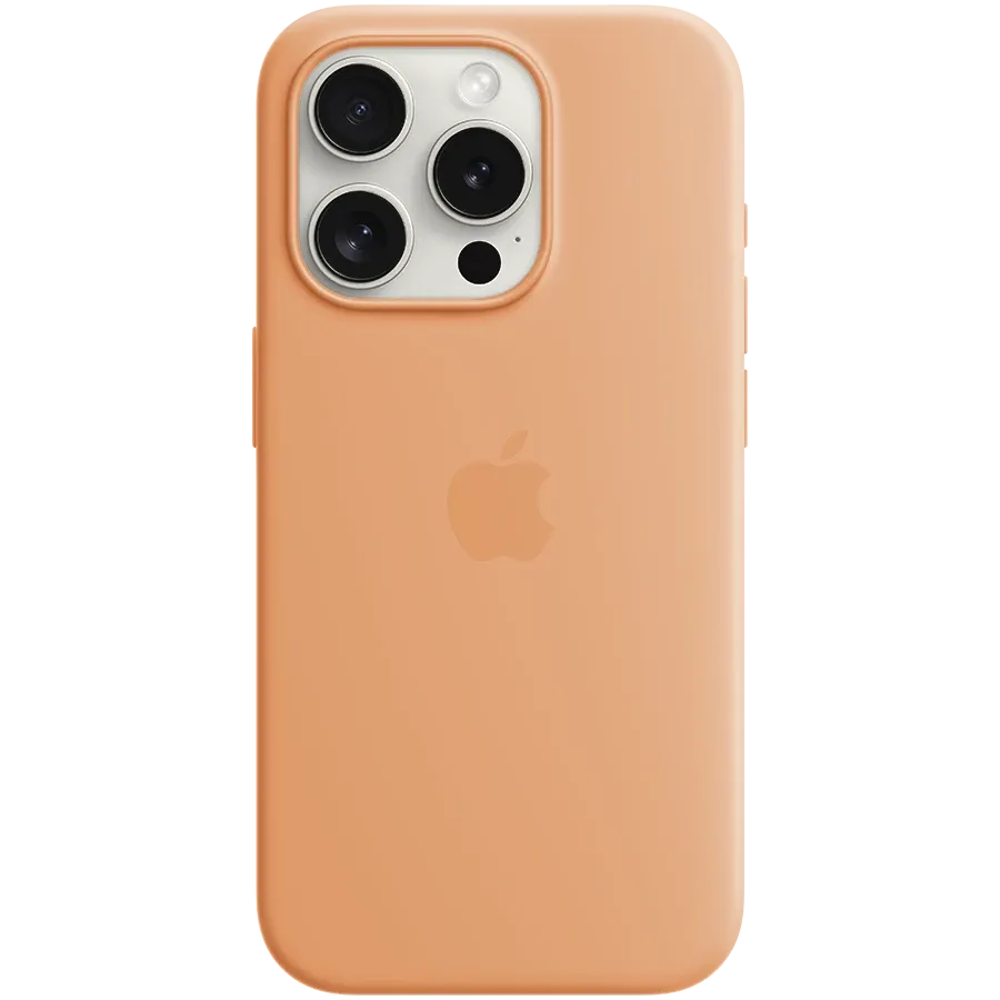 APPLE Чехол Silicone Case с MagSafe, Оранжевый сорбет для iPhone 15 Pro — Изображение №1 APPLE Чехол Silicone Case с MagSafe, Оранжевый сорбет для iPhone 15 Pro — Изображение №1