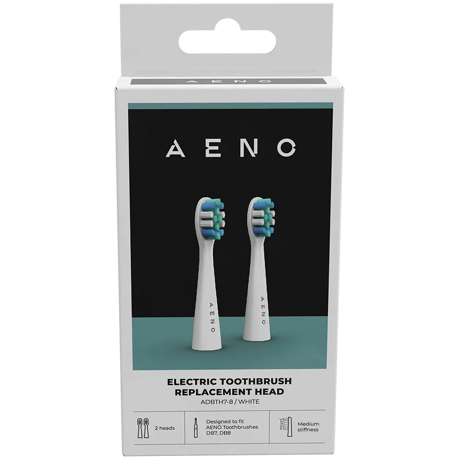 Сменные насадки для зубных щеток AENO DB7/DB8, белые, щетина Dupont, 2 шт. в наборе — Изображение №2