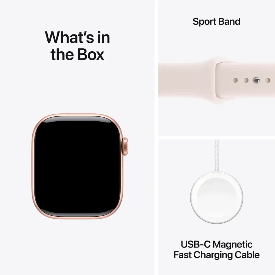 Apple Watch Series 11 GPS, 42mm, Rose Gold Aluminium, Light Blush Sport Band, S/M — Image №8