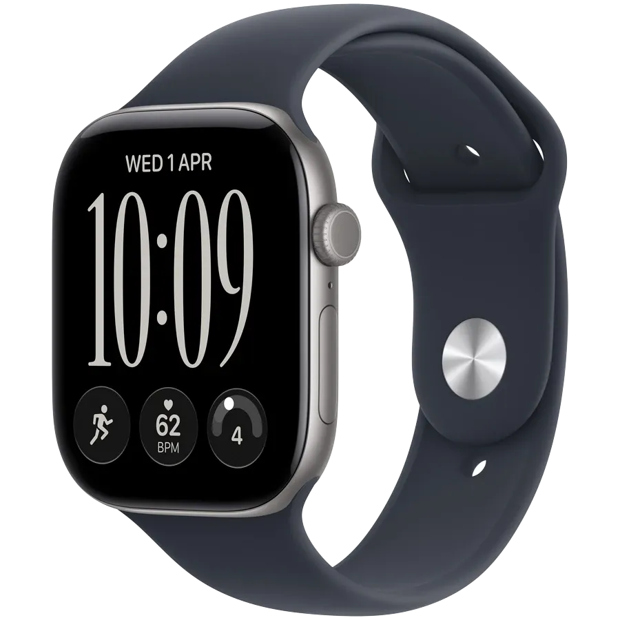 Apple Watch Series 12 GPS, 42χιλ., Διαστημικό γκρι, Navy Blue Sport Band, M/L — Εικών №1