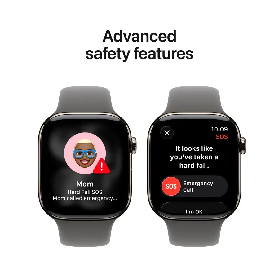 Apple Watch Series 11 GPS, 46mm, Natural Titanium, Stone Grey Sport Band, S/M — Image №6