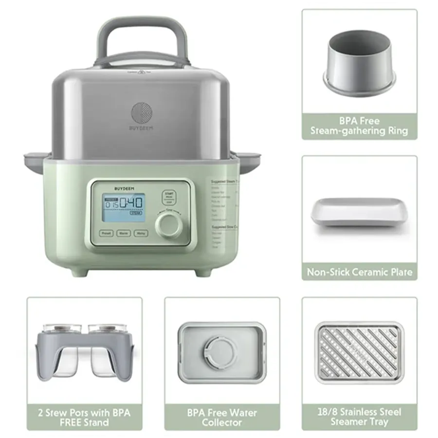 BUYDEEM Ατμιστήρας τροφίμων,  Cozy Greenish — Εικών №4