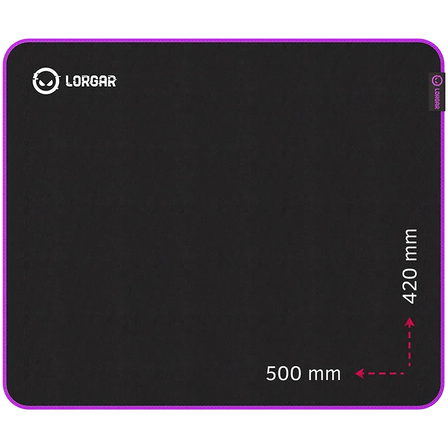 Παιχνίδι ποντικιού Lorgar 500mm x 420mm x 3mm, Μαύρο / Μωβ — Изображение №1
