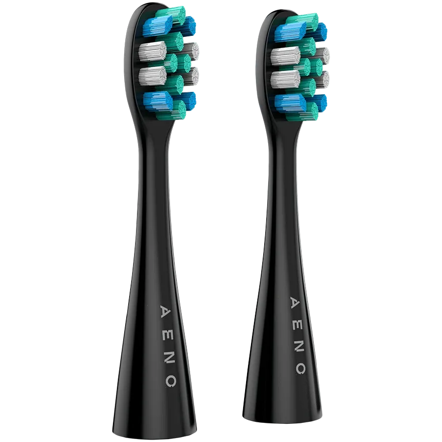 Сменные насадки для зубных щеток AENO DB1S/DB2S, черные, щетина Dupont, 2 шт. в наборе — Изображение №1