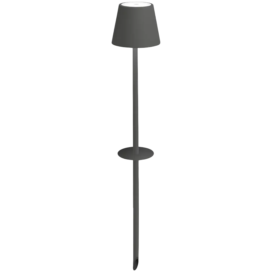 ZAFFERANO POLDINA FLOOR LAMP WITH PEG 111x600mm. MATT DARK GRAY 2.2W LED 185/203 lm. — Image №1