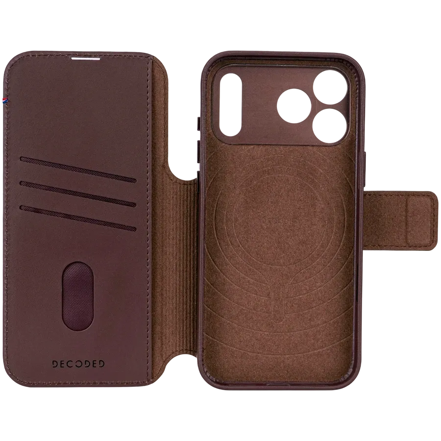 DECODED Wallet Leather Detachable Wallet with MagSafe, Chocolate Brown for iPhone 17 Pro Max — Image №4
