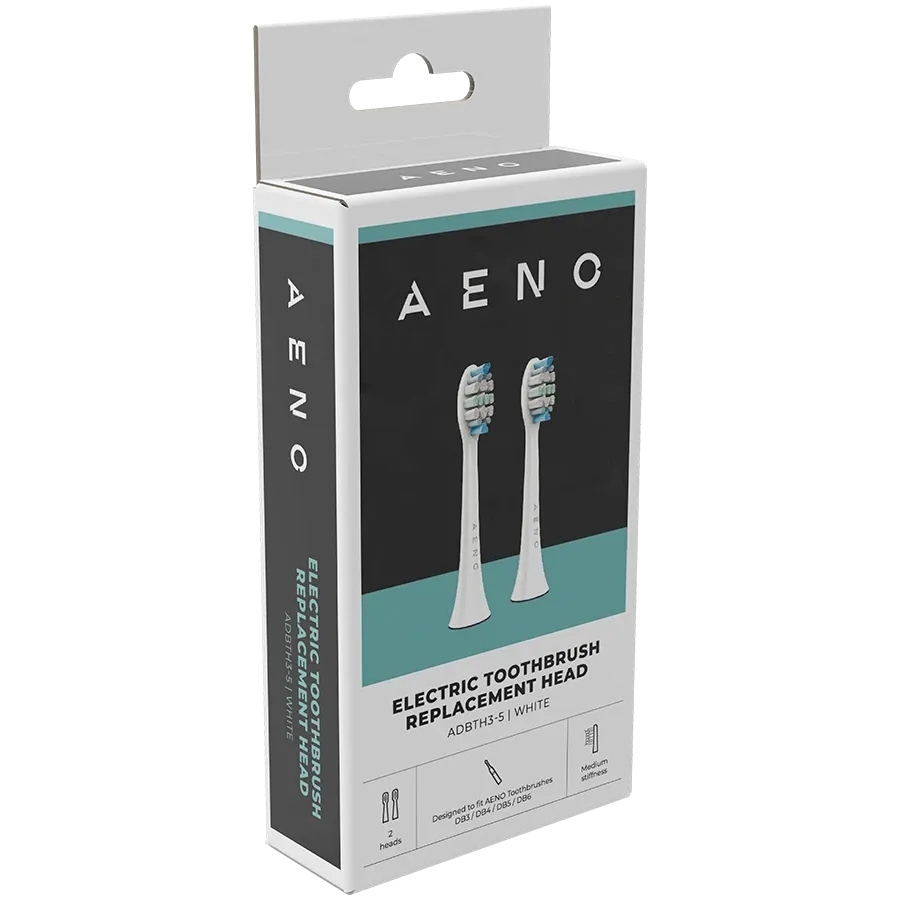 AENO Αντικατάσταση κεφαλών οδοντόβουρτσας για DB3/DB4/DB5/DB6 οδοντόβουρτσες, Λευκό, Dupont, 2 τμχ σε σετ — Εικών №4