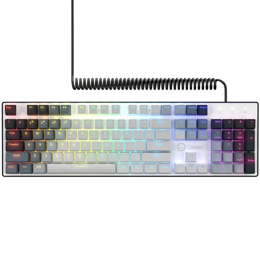 LORGAR Azar 514 Gaming Keyboard, Wired, White, EN — Image №2