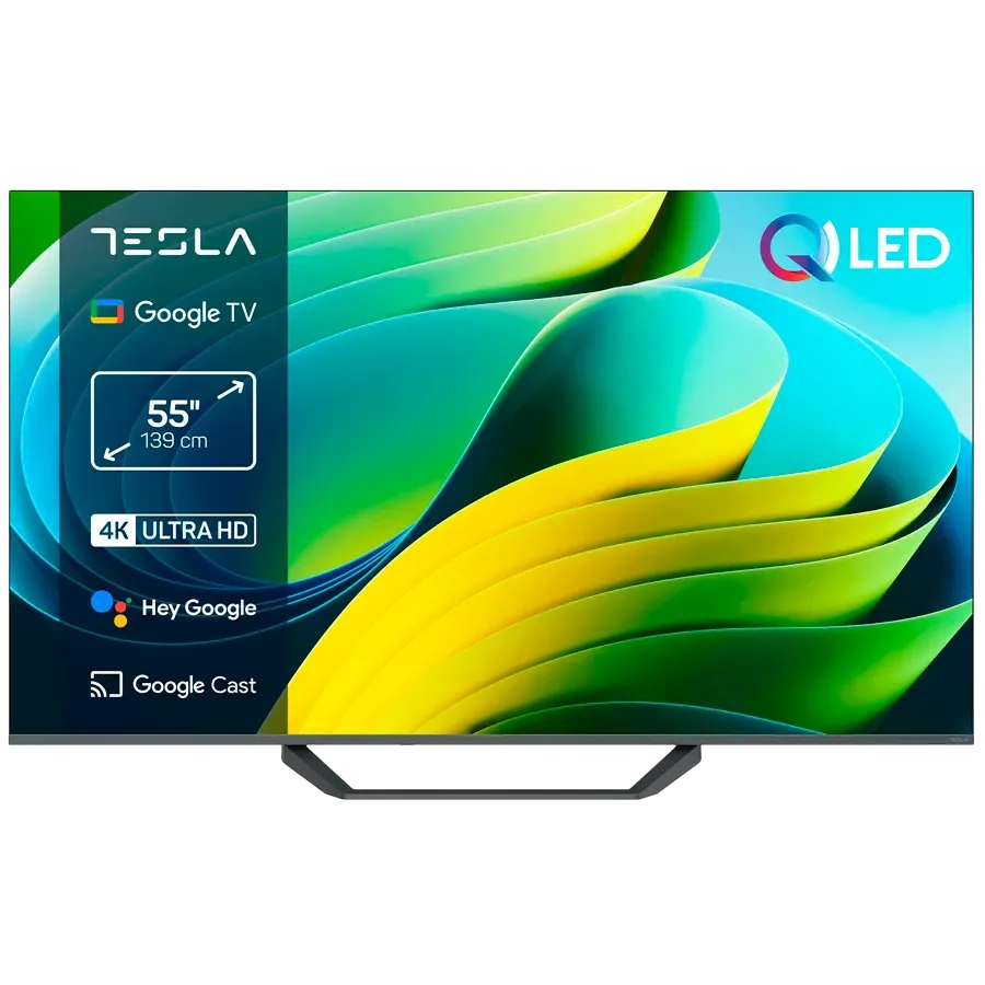 TESLA Смарт ТВ, QLED, 55", UHD, Серый — Изображение №1