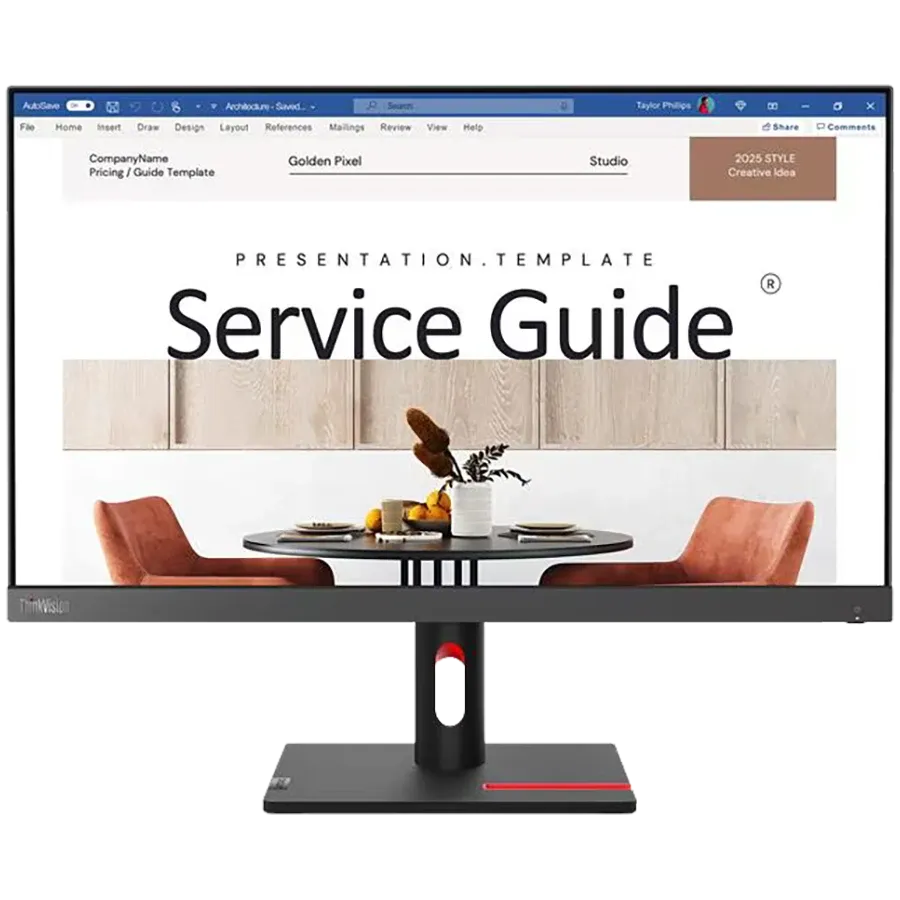 LENOVO Monitor LED (23.8", 1920x1080, IPS) Raven Black — Image №1