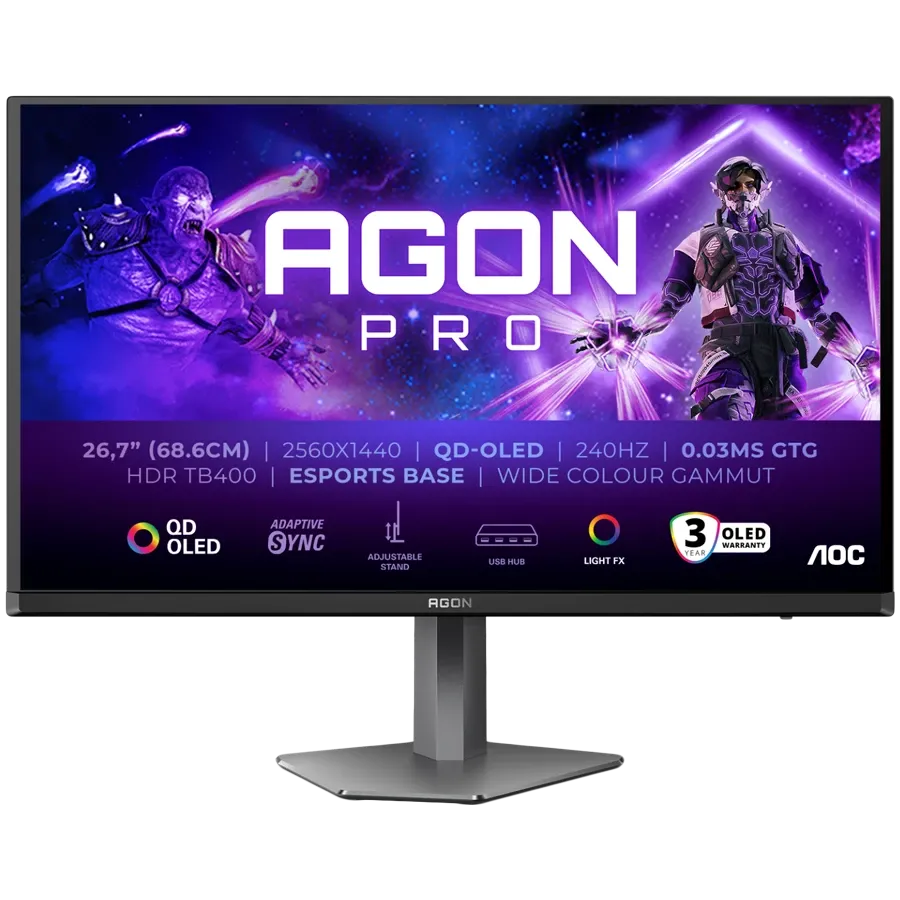 AOC LED-монитор (26.7", 2560x1440, OLED) Тёмно-серый — Изображение №1