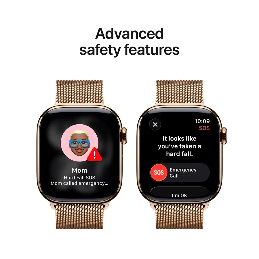 Apple Watch Series 11 GPS, 42mm, Gold Titanium, Gold Milanese Loop — Image №6