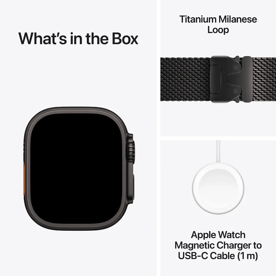 Apple Watch Ultra 4 GPS + Cellular, 49mm, Black, Black Titanium Milanese Loop, Large — Image №7