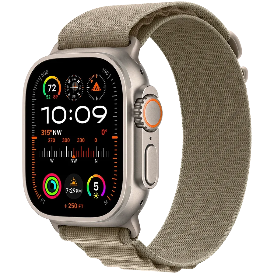 Apple Watch Ultra 2 2024, 49mm, Natural, Olive Alpine Loop, M — Image №1