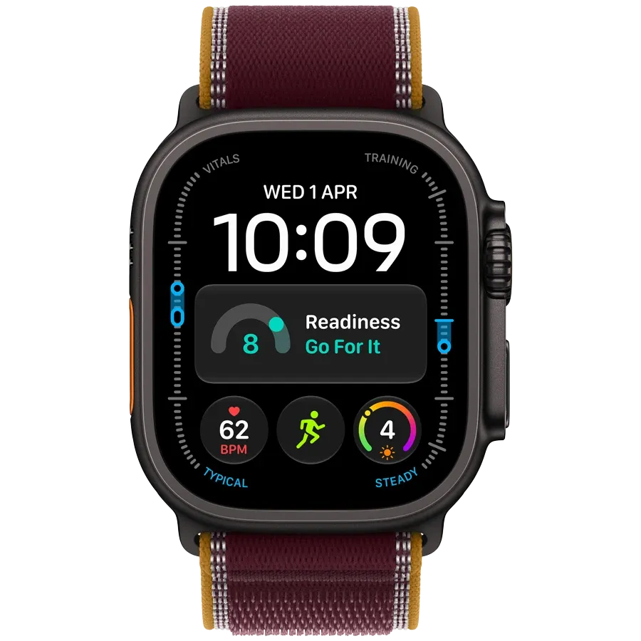 Apple Watch Ultra 4 GPS + Cellular, 49мм, Чёрный, Burgundy Trail Loop, M/L — Изображение №2