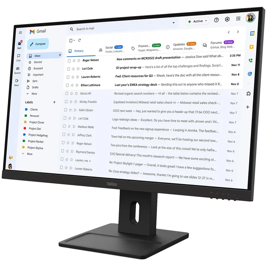 LENOVO Monitor LED (27", 1920x1080, IPS) Raven Black — Image №2