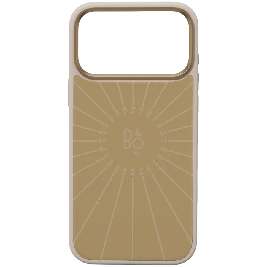 B&O BY ASBIS Case Glass version with MagSafe, Gold Tone for iPhone 17 Pro Max — Image №1 B&O BY ASBIS Case Glass version with MagSafe, Gold Tone for iPhone 17 Pro Max — Image №1