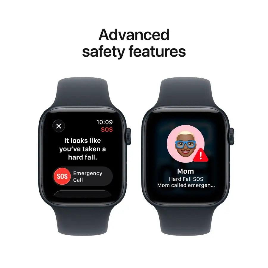 Apple Watch SE GPS Gen.3 + Cellular, 44mm, Midnight, Dark Blue Rubber Strap, M/L — Image №7