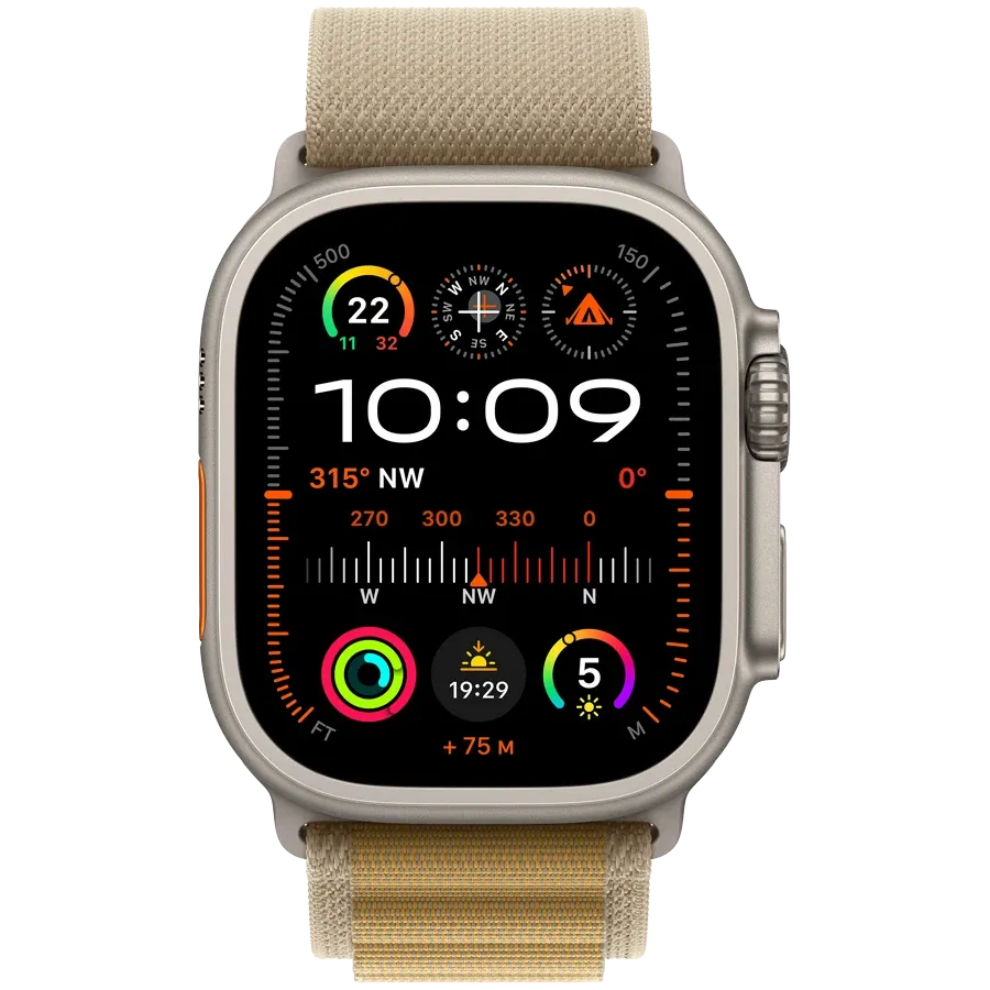 Apple Watch Ultra 2 2024, 49мм, Natural Titanium, Tan Alpine Loop, S — Изображение №2