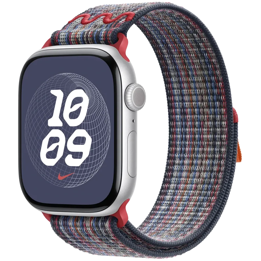 APPLE 46mm Nike Sport Loop Band Extension Nike Sport Loop Μπλε κόκκινο Για Apple Watch 44/46 mm — Εικών №2