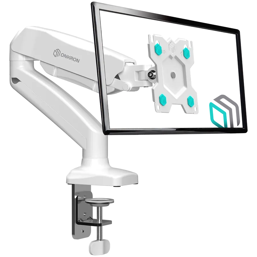 ONKRON Monitor Desk Mount for 13" to 32"  LCD LED OLED Screens up to 8 kg, White — Image №1