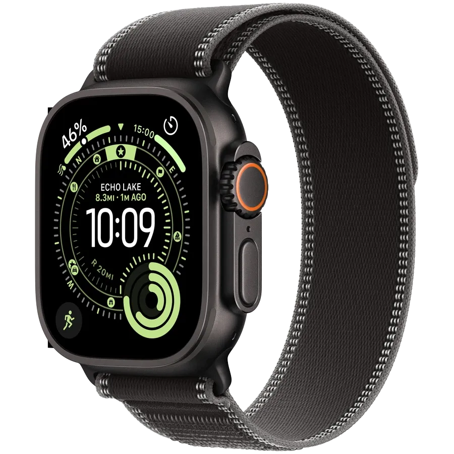 Apple Watch Ultra 3, 49мм, Чёрный, Black/Charcoal Trail Loop, M/L — Изображение №1