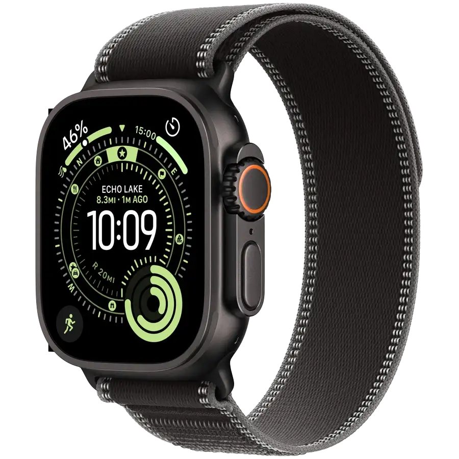 Apple Watch Ultra 3, 49mm, Black, Black/Charcoal Trail Loop, M/L — Image №1