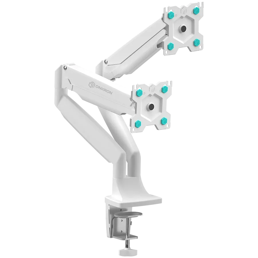 ONKRON Dual Monitor Desk Mount Stand for 13" to 32" Monitors up to 9 kg, White — Image №1