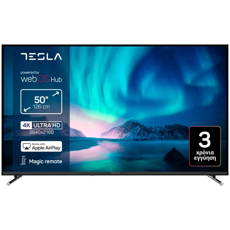 TESLA Смарт ТВ, LCD, 50", UHD, Чёрный — Изображение №1 TESLA Смарт ТВ, LCD, 50", UHD, Чёрный — Изображение №1