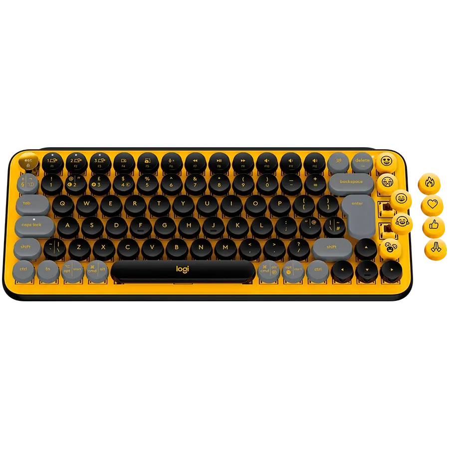 Клавиатура беспроводная LOGITECH POP Keys Wireless Mechanical Keyboard Blast Yellow (L920-010735) — Изображение №3