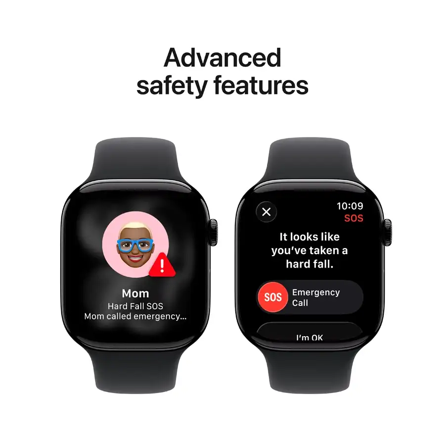 Apple Watch Series 11 GPS + Cellular, 46mm, Jet Black Aluminium, Black Sport Band, S/M — Image №6