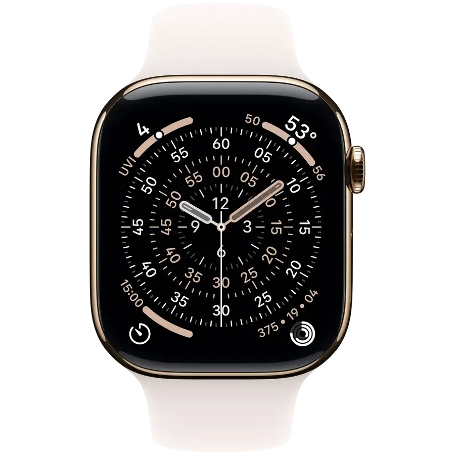 Apple Watch Series 11 GPS + Cellular, 46мм, Rose Gold Aluminium, Светлый розовый спортивный ремешок, S/M — Изображение №2