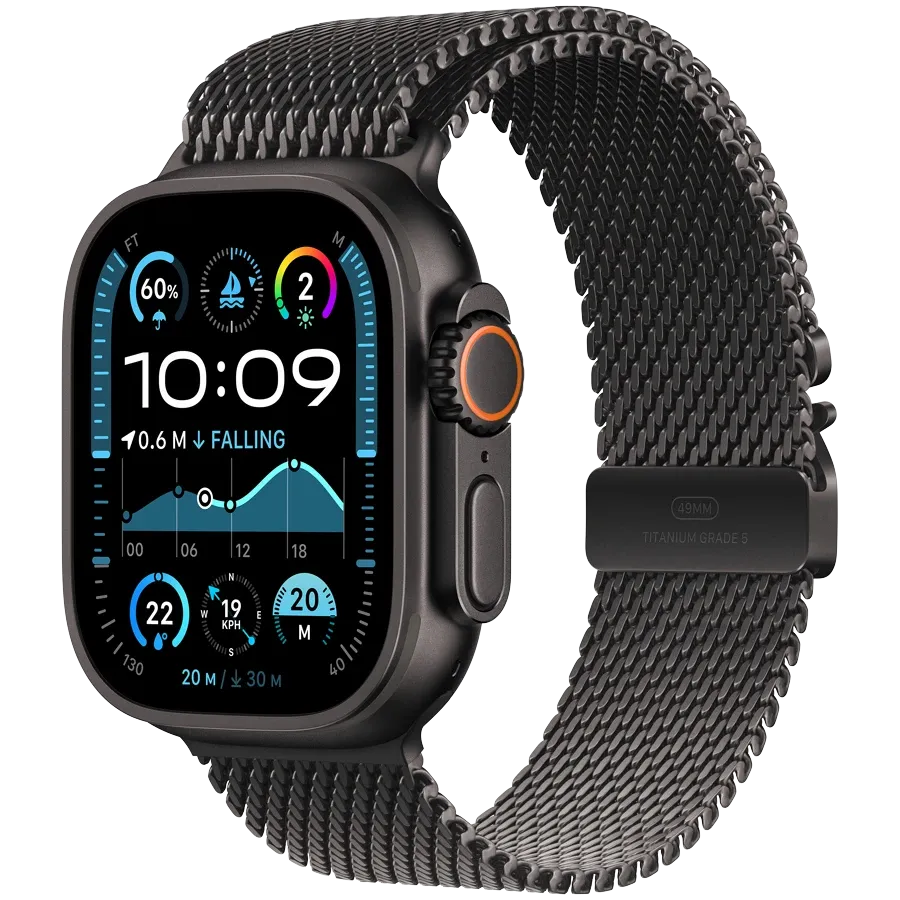 Apple Watch Ultra 2 2024, 49mm, Black Titanium, Black Titanium Milanese Loop, Small — Image №1