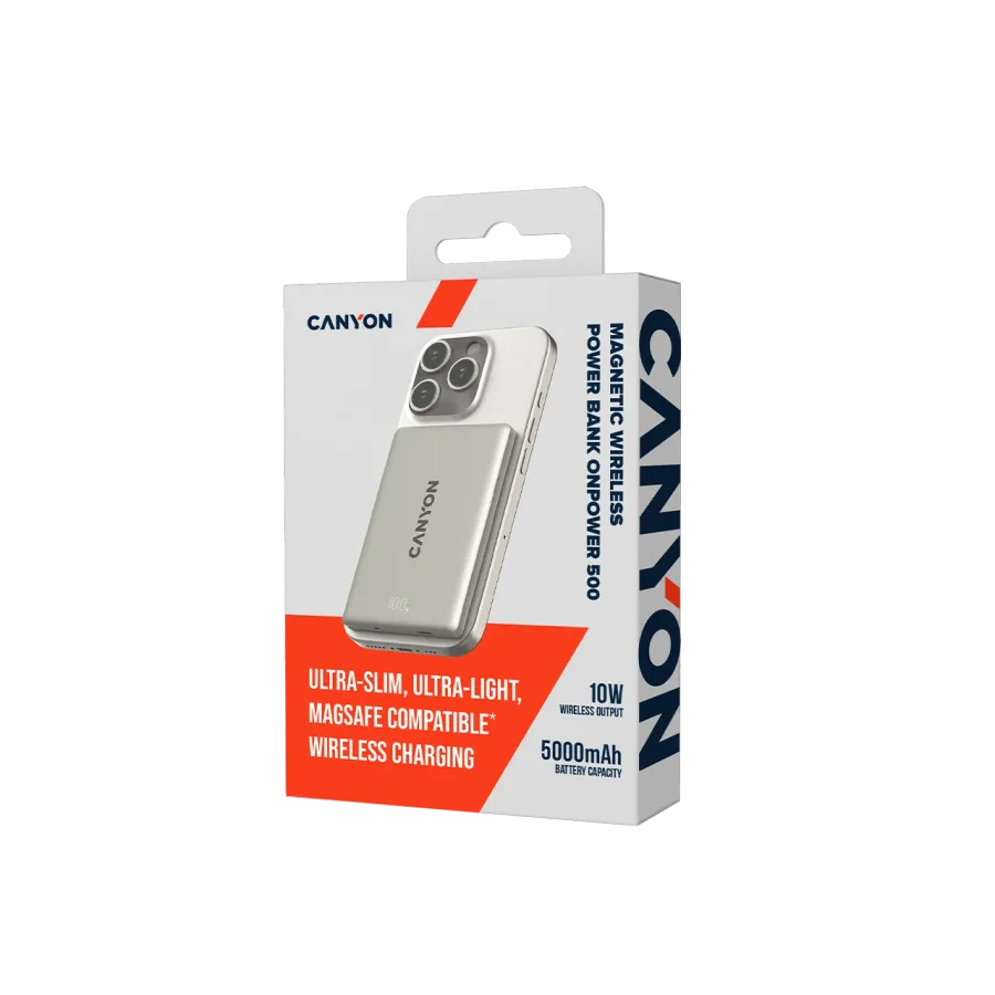 CANYON OnPower 500 Power Bank, 5000 mAh, Star Grey — Image №6