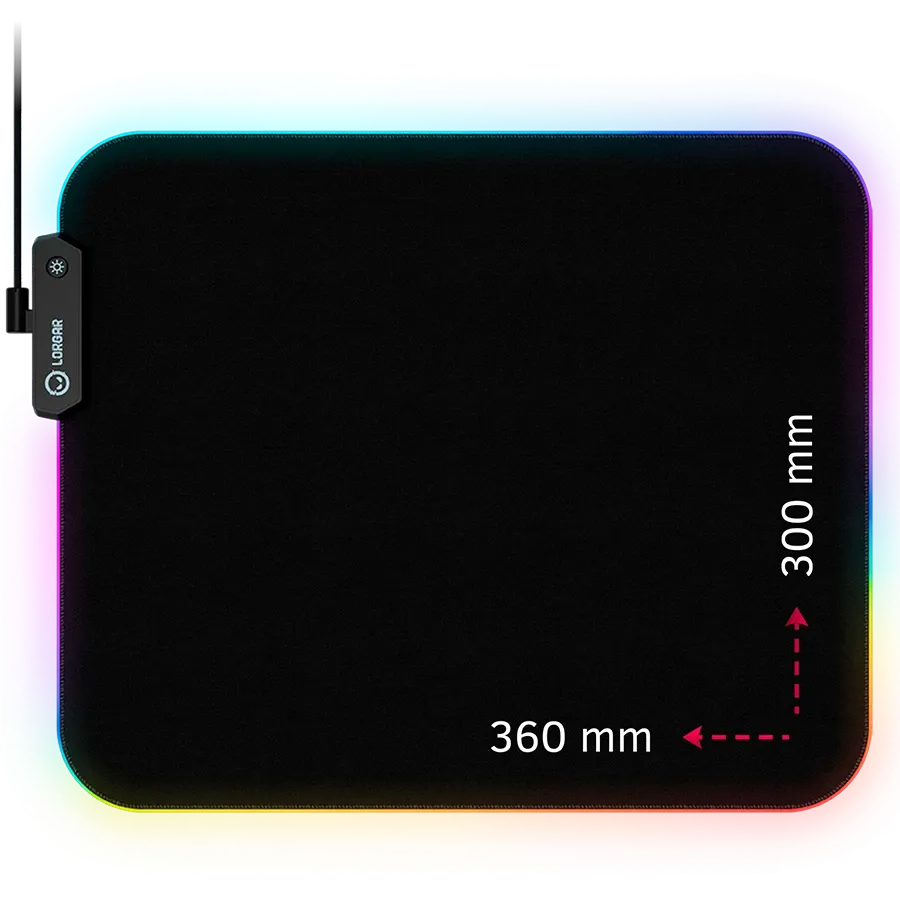 Gaming mouse pad LORGAR 360mm x 300mm x 3mm, Black — Image №1
